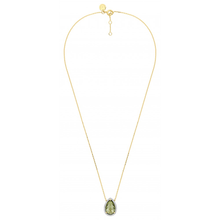  Olive Quartz And Diamonds Yellow Gold Alma Necklace