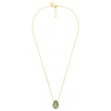 Necklace, Olive Quartz, Diamonds, Yellow Gold