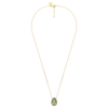 Necklace, Olive Quartz, Diamonds, Yellow Gold
