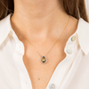 Necklace, Olive Quartz, Diamonds, Yellow Gold