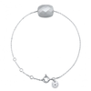 Bracelet, Pierre De Lune Grise, Or Blanc