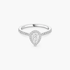 Joy pear-cut solitaire ring, small model Joy diamond ring in white gold
