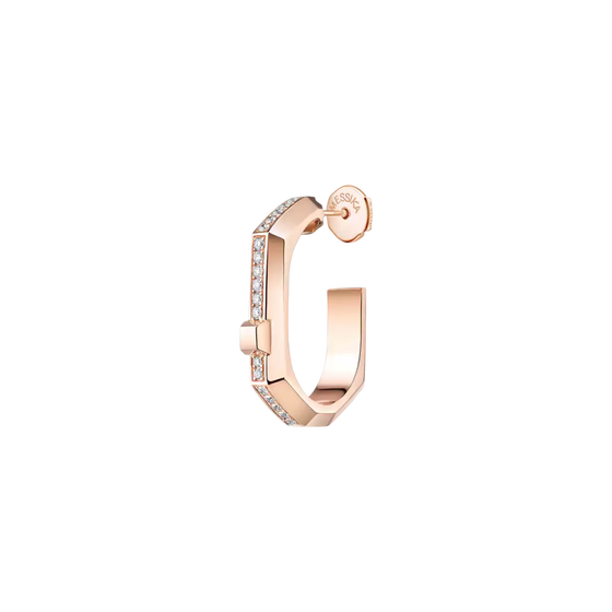 Moderniste pavé single hoop earring SM Pink Gold Diamond Earrings