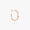 Moderniste single pavé hoop earring small Pink Gold Diamond Earrings