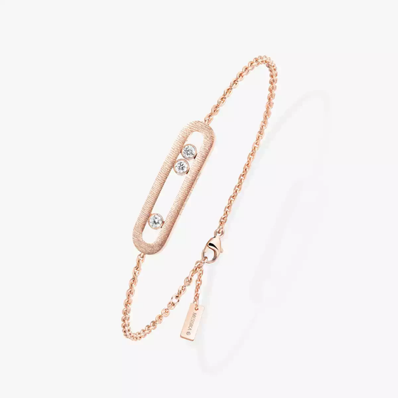 Move Classique Ciselé Pink Gold Diamond Bracelet