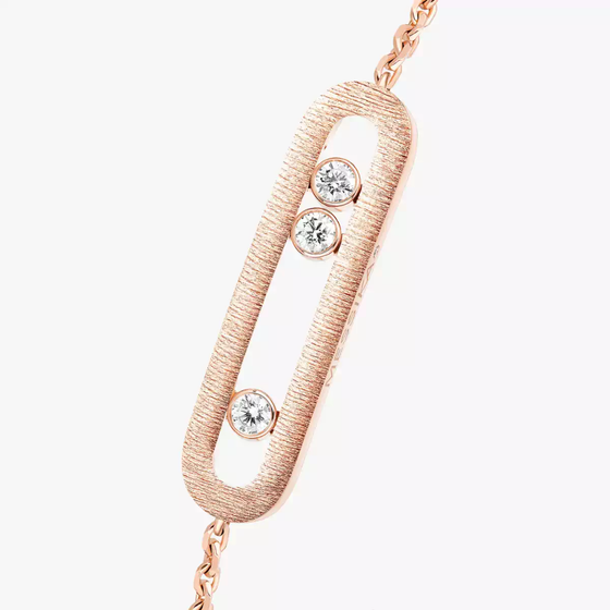 Move Classique Ciselé Pink Gold Diamond Bracelet