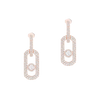 So Move XL Diamond Pavé Pendant Earrings Pink Gold Diamond Earrings