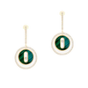 Lucky Move SM Malachite Yellow Gold Diamond Earrings
