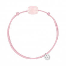  Mini Powdery Pink Quartz Cushion Pink Cord Bracelet