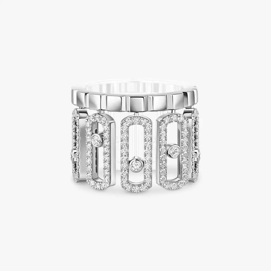 Move Iconica Pavée Bague Diamant Or Blanc