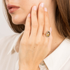Ring, Olive Quartz, Diamonds, Yellow Gold
