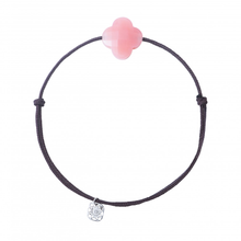  Bracelet, Opale Rose, Cordon Brun