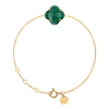 Victoria Bracelet, Green Agate, Yellow Gold