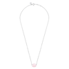 Collier, Quartz Rose Poudre, Or Blanc