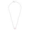 Collier, Quartz Rose Poudre, Or Blanc