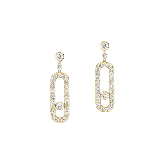 Move Uno Stud Yellow Gold Diamond Earrings
