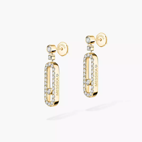 Move Uno Stud Yellow Gold Diamond Earrings
