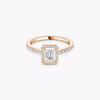 Bague solitaire Joy taille émeraude, moyen modèle