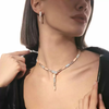 Imperial Move half pavé earrings, small model
