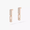 Boucles d'oreilles Imperial Move semi-pavées, petit modèle Boucles d'oreilles diamant Imperial Move PM en or rose