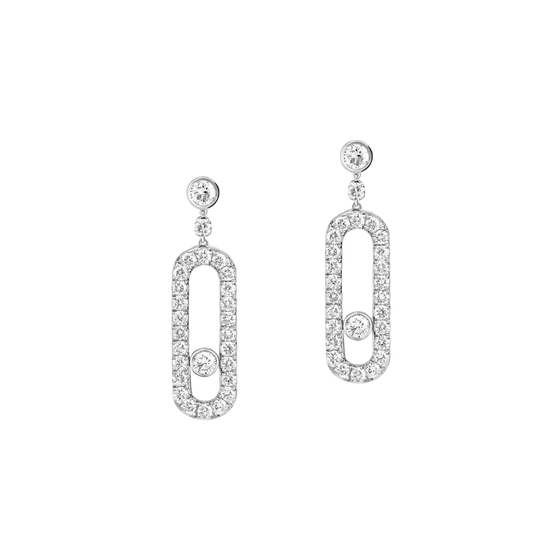 Move Uno Stud White Gold Diamond Earrings