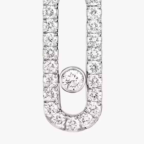 Move Uno Stud White Gold Diamond Earrings
