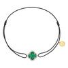 Bracelet, Mini Green Agate, Diamonds, Grey Cord, Yellow Gold