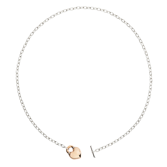 Rose Gold & Silver Heart Necklace