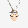 Collier Cœur Or Rose Et Argent