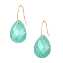  Earrings, Amazonite, Yellow Gold