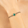 Bracelet, Green Agate, Diamonds, Chocolate Cord, Yellow Gold