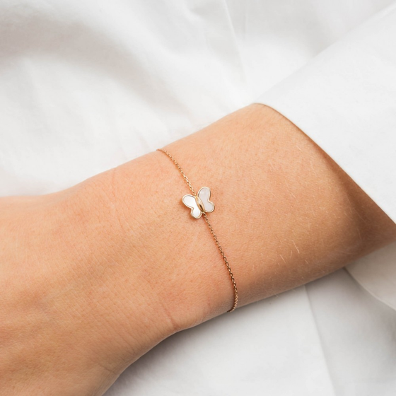 Bracelet, Nacre Rose, Or Rose