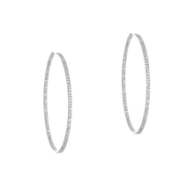  Gatsby Small Hoop White Gold Diamond Earrings