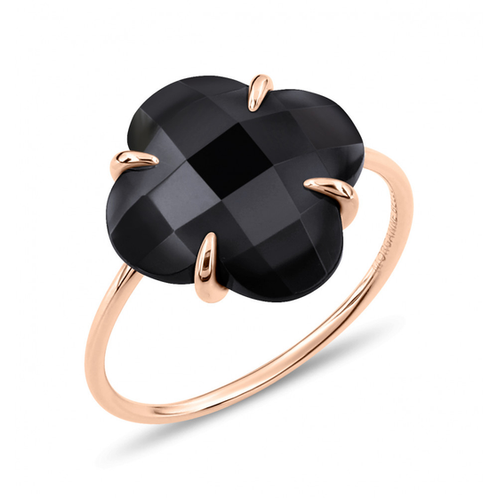 Bague, Onyx, Or Rose