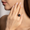Bague, Onyx, Or Rose