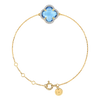 Bracelet, Topaz Swiss Blue, Diamonds, Yellow Gold