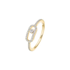Move Uno pavé ring, small model Yellow gold diamond pavé ring Move Uno