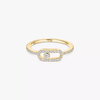 Move Uno pavé ring, small model Yellow gold diamond pavé ring Move Uno