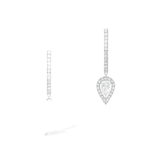  Boucles d'oreilles Diamant Or Blanc Créoles Joy Diamant Poire 2x0,10ct