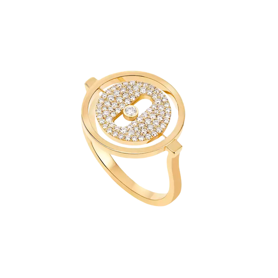 Lucky Move Pavé SM Yellow Gold Diamond Ring