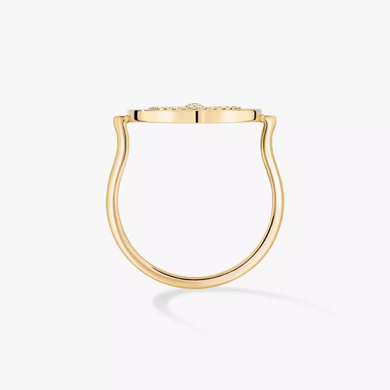 Lucky Move Pavé SM Yellow Gold Diamond Ring