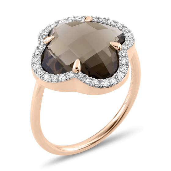 Ring, Smoky Quartz Large Motif, Diamonds, Rose Gold