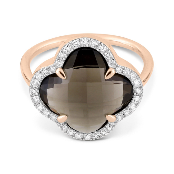 Ring, Smoky Quartz Large Motif, Diamonds, Rose Gold