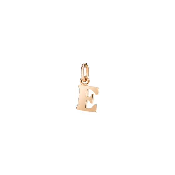 Rose Gold Letter E Charm
