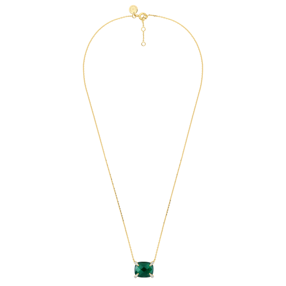 Necklace, Green Agate, Diamonds, Yellow Gold
