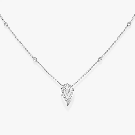 Collier Fiery 0,10ct Collier Diamant Or Blanc