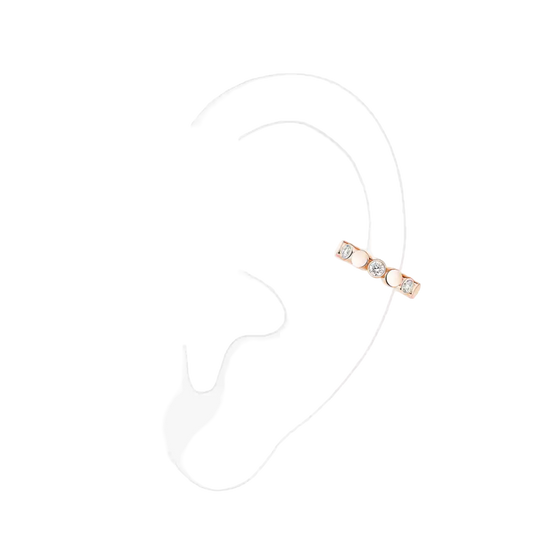 D-Vibes Mono Clip Earring Pink Gold Diamond Earrings