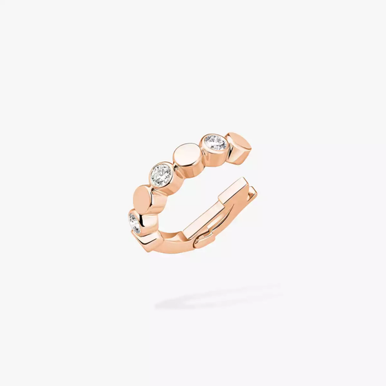 D-Vibes Mono Clip Earring Pink Gold Diamond Earrings