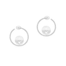  White Gold Diamond Earrings Créoles Lucky Move SM
