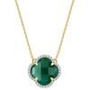 Necklace, Green Agate, Diamonds, Yellow Gold